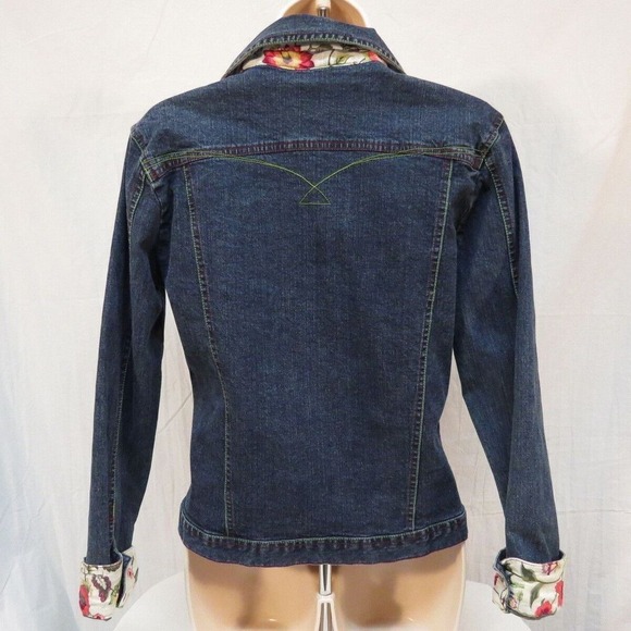 Cruel Girl Denim Jacket Contrast Cuff Collar & Back Yoke Accent Stitching Size S - Picture 3 of 3